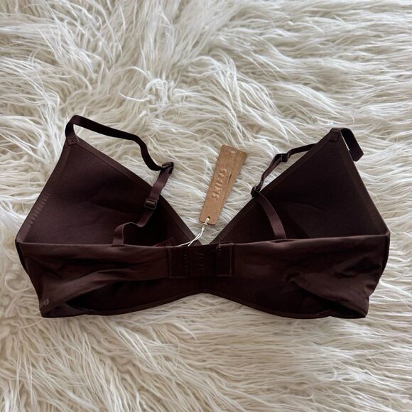 Skims Wireless Form Pushup Plunge Bra Cocoa Size 34D - Picture 5 of 7